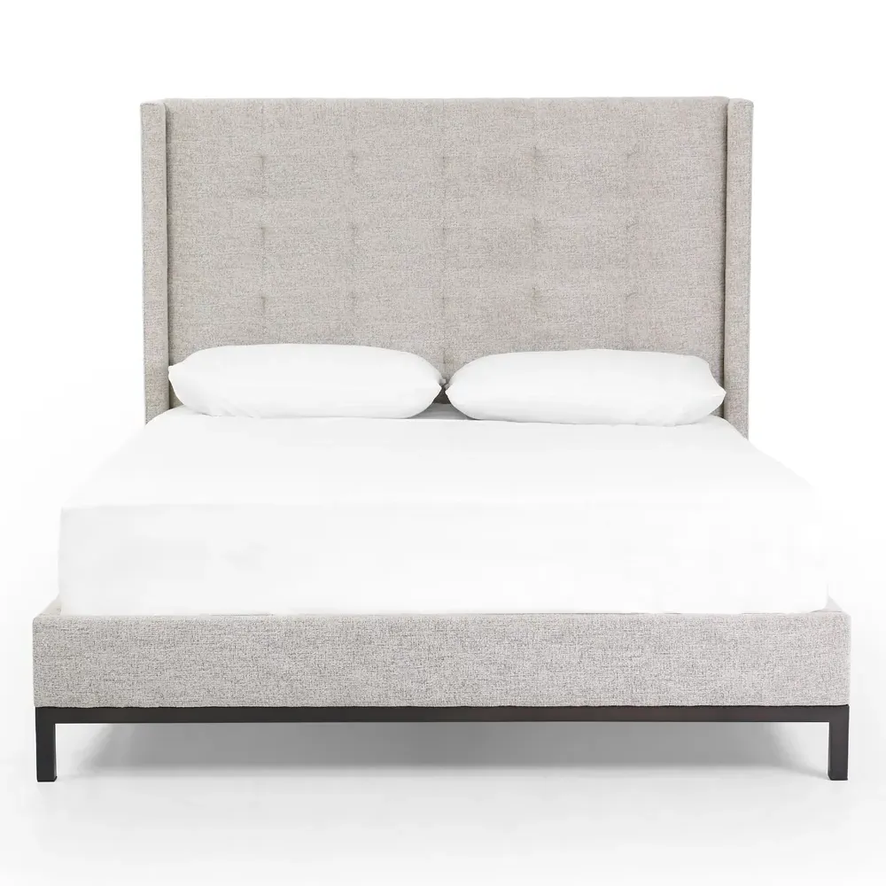 Nyla King Size Tufted Platform Bed - Grey