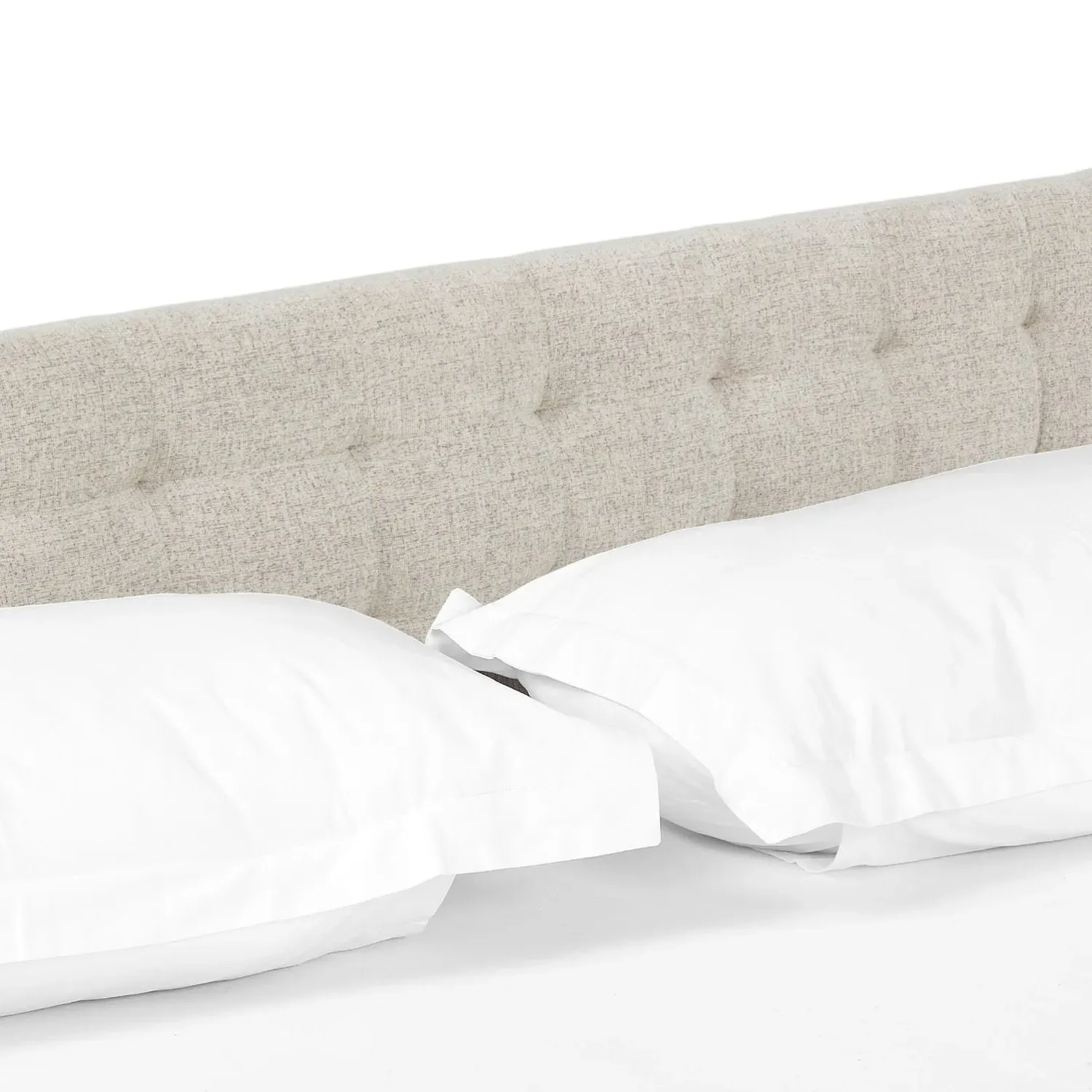 Nyla King Size Tufted Platform Bed - Light Grey, Iron