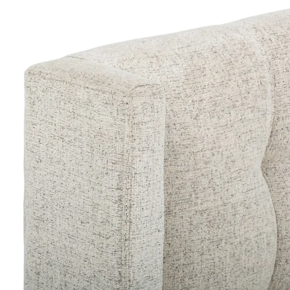 Nyla King Size Tufted Platform Bed - Light Grey, Iron