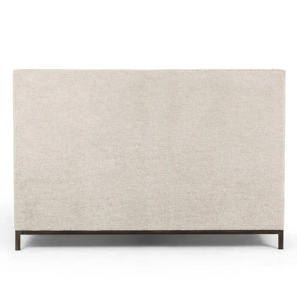 Nyla Queen Size Tufted Platform Bed - Light Grey, Fabric