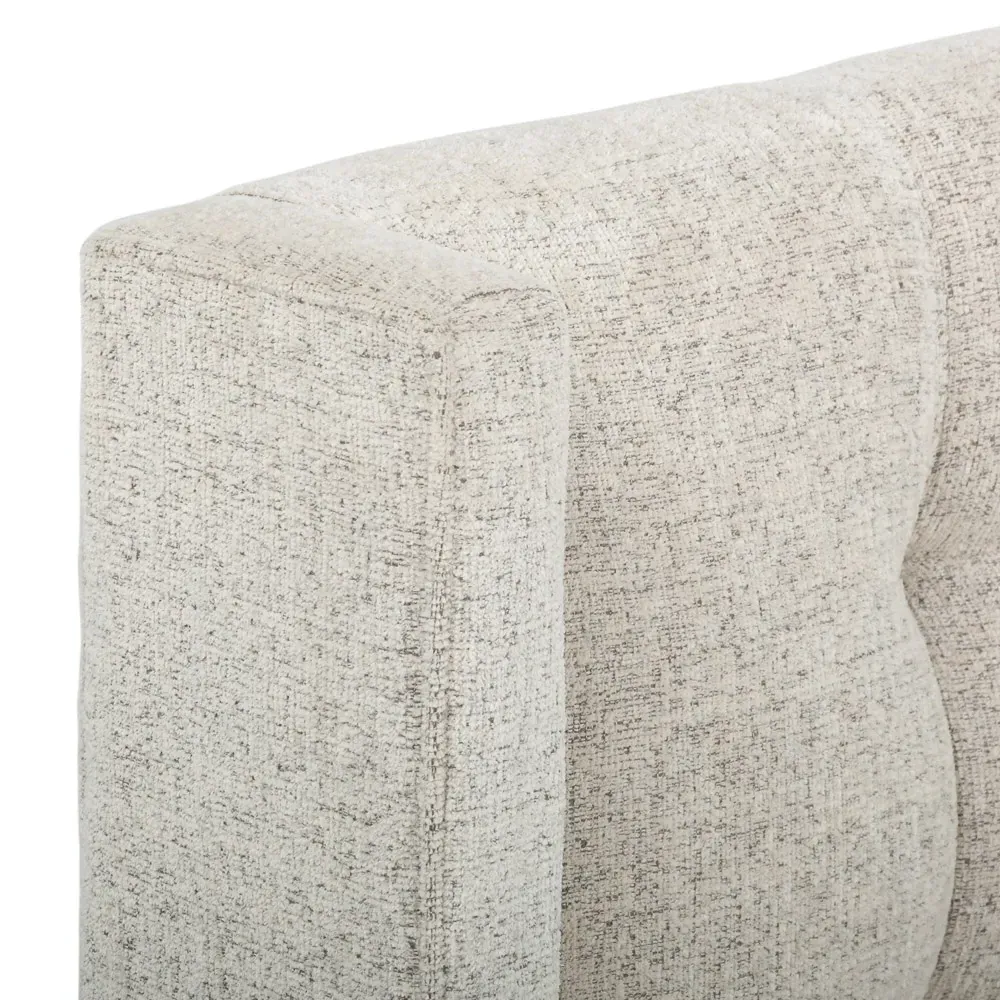 Nyla Queen Size Tufted Platform Bed - Light Grey, Fabric