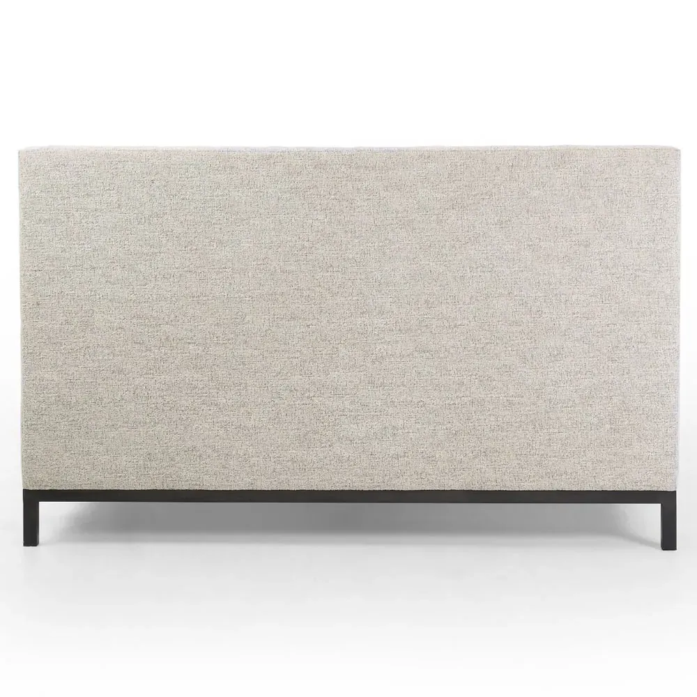 Nyla Queen Size Tufted Platform Bed - Light Grey, Iron