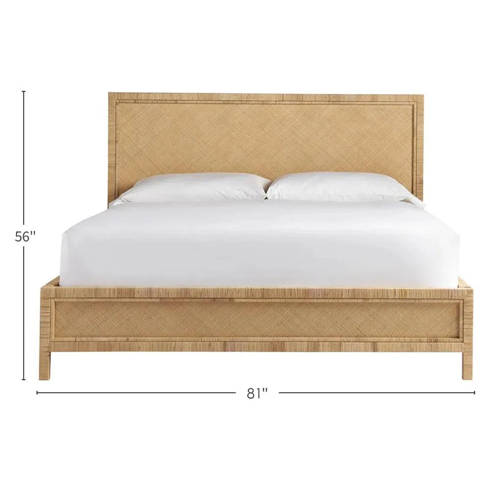 Nylah King Size Bed Frame - Brown, Rattan