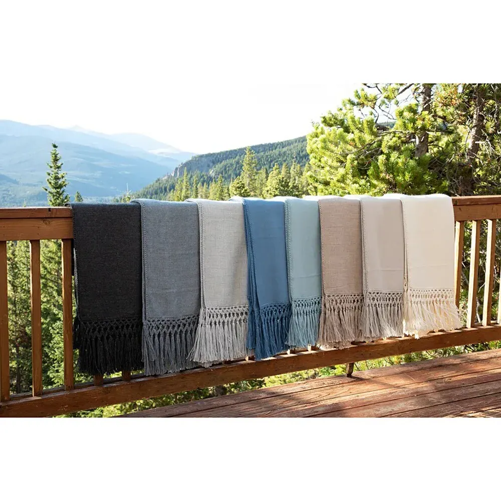 Nylah Woven Baby Alpaca Throw Blanket - Ivory