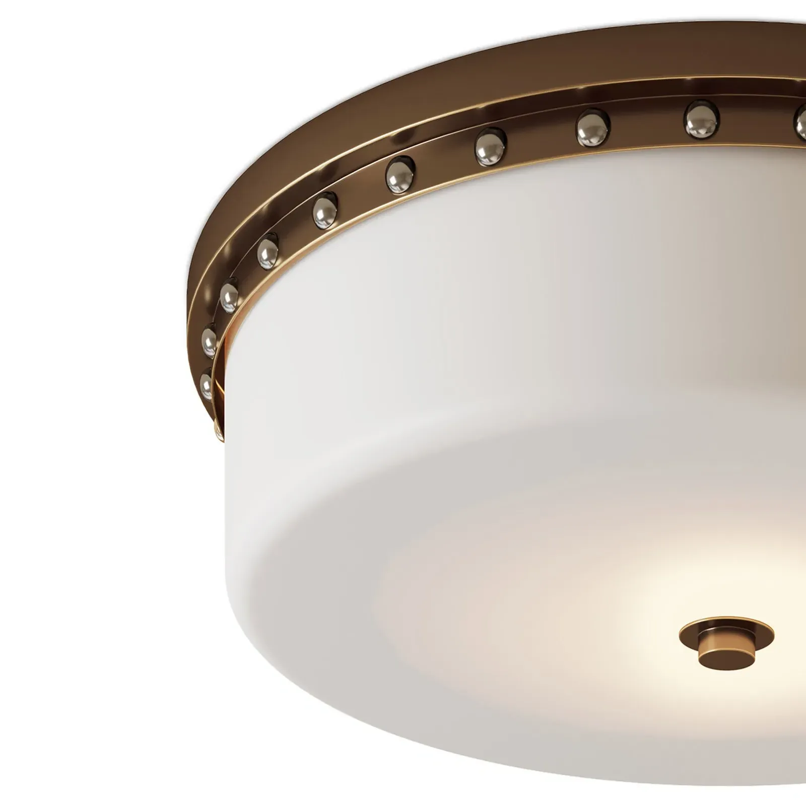 Nyro Flush Mount Ceiling Light - Antique Brass, Metal