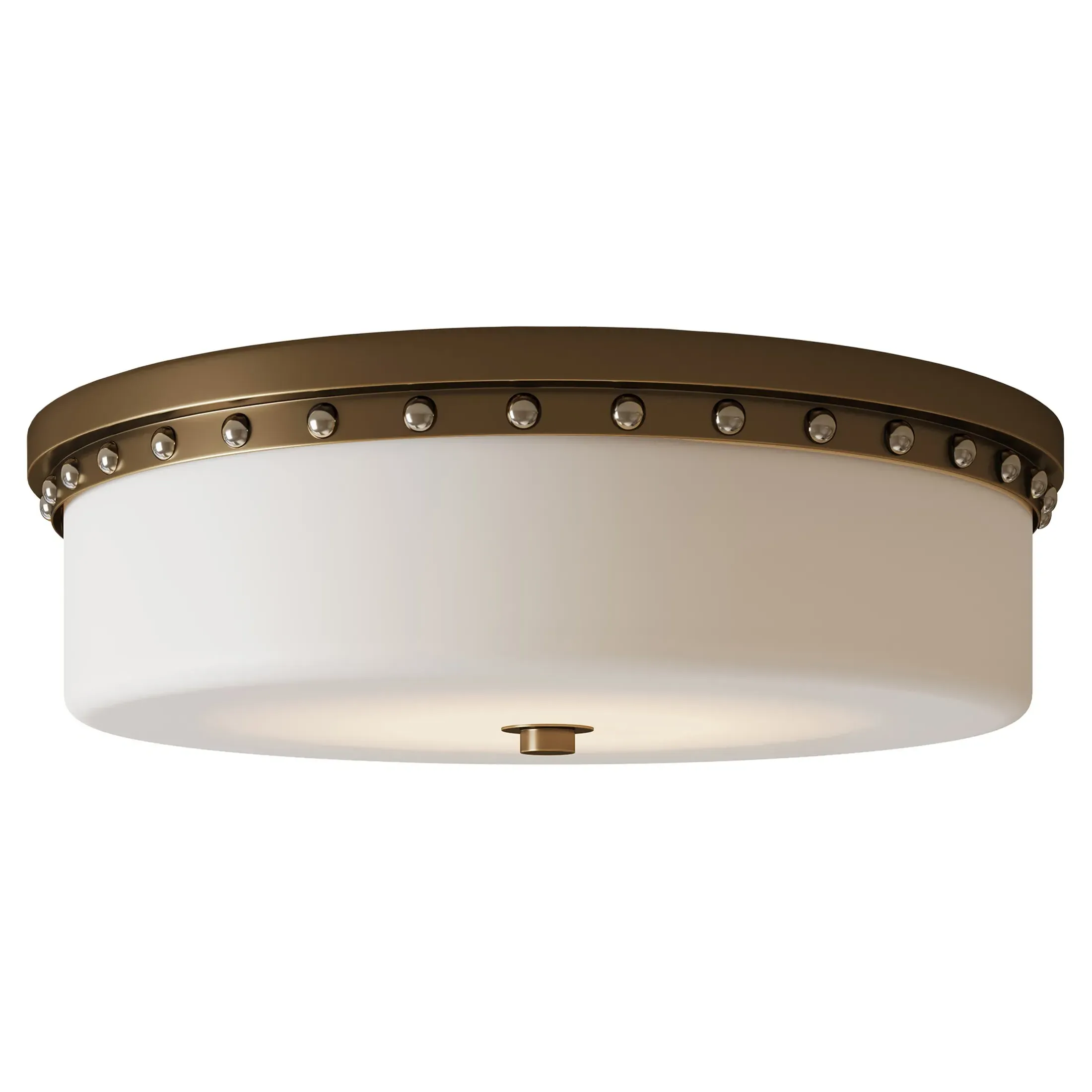 Nyro Flush Mount Ceiling Light - Antique Brass, Metal image