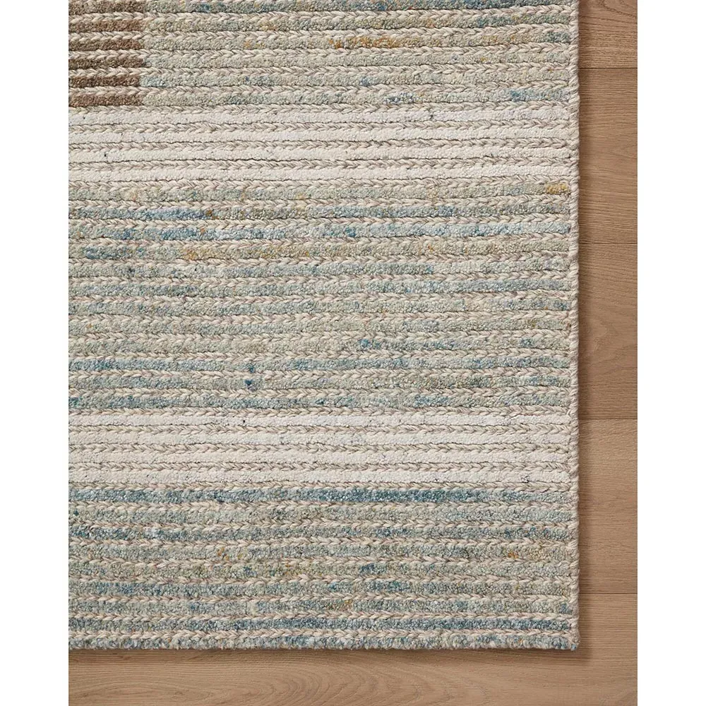 Nyvarra Striped Patterned Rug - Lagoon, Wool