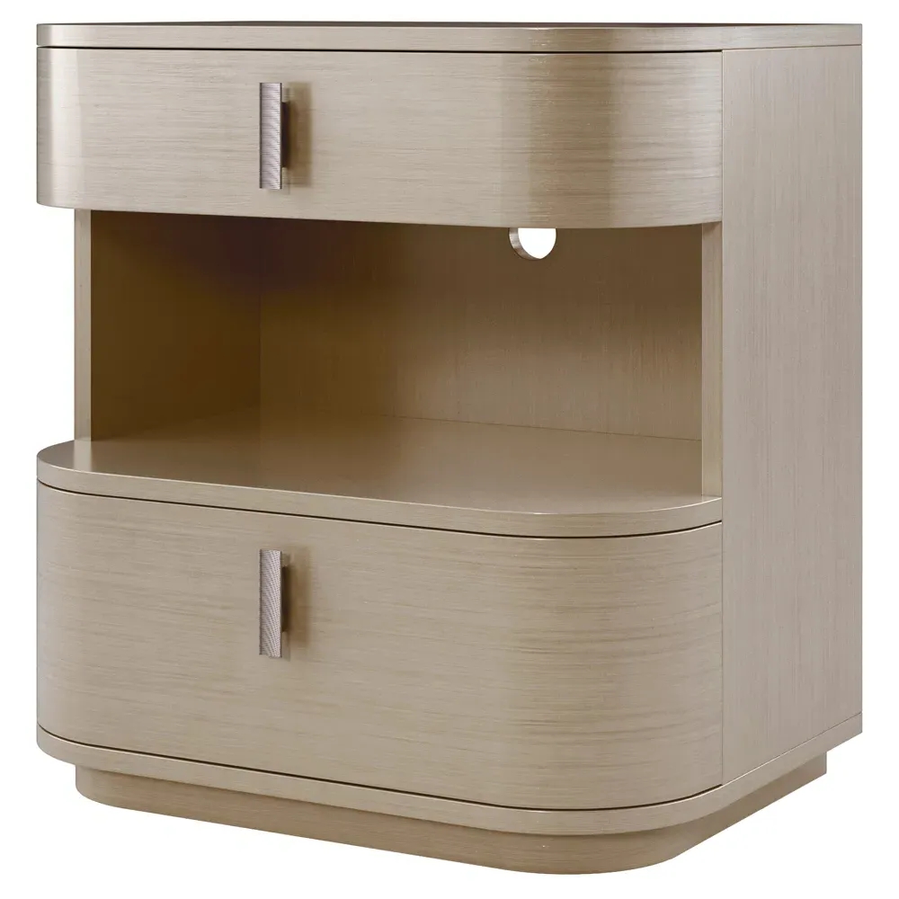 Oaklyn 2 Drawer Nightstand - Beige, Birch Wood