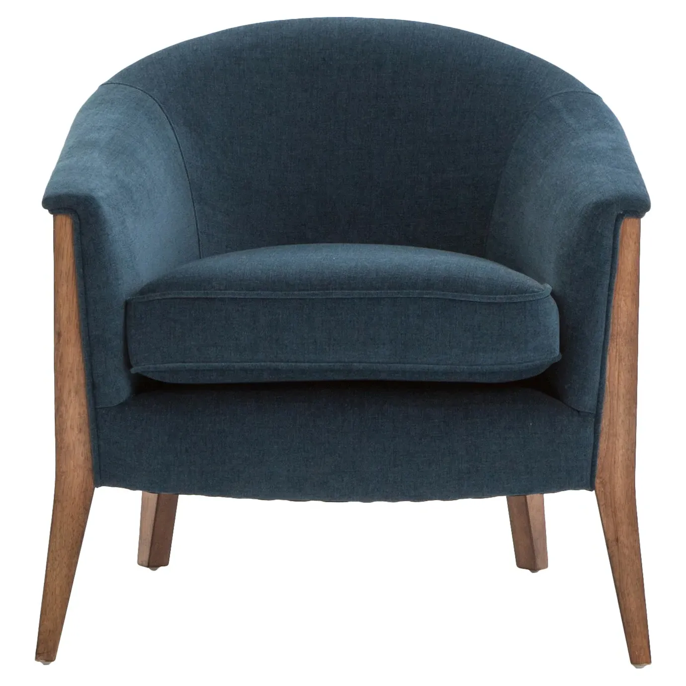 Oana Rolled Edge Arm Chair - Blue, Polyester
