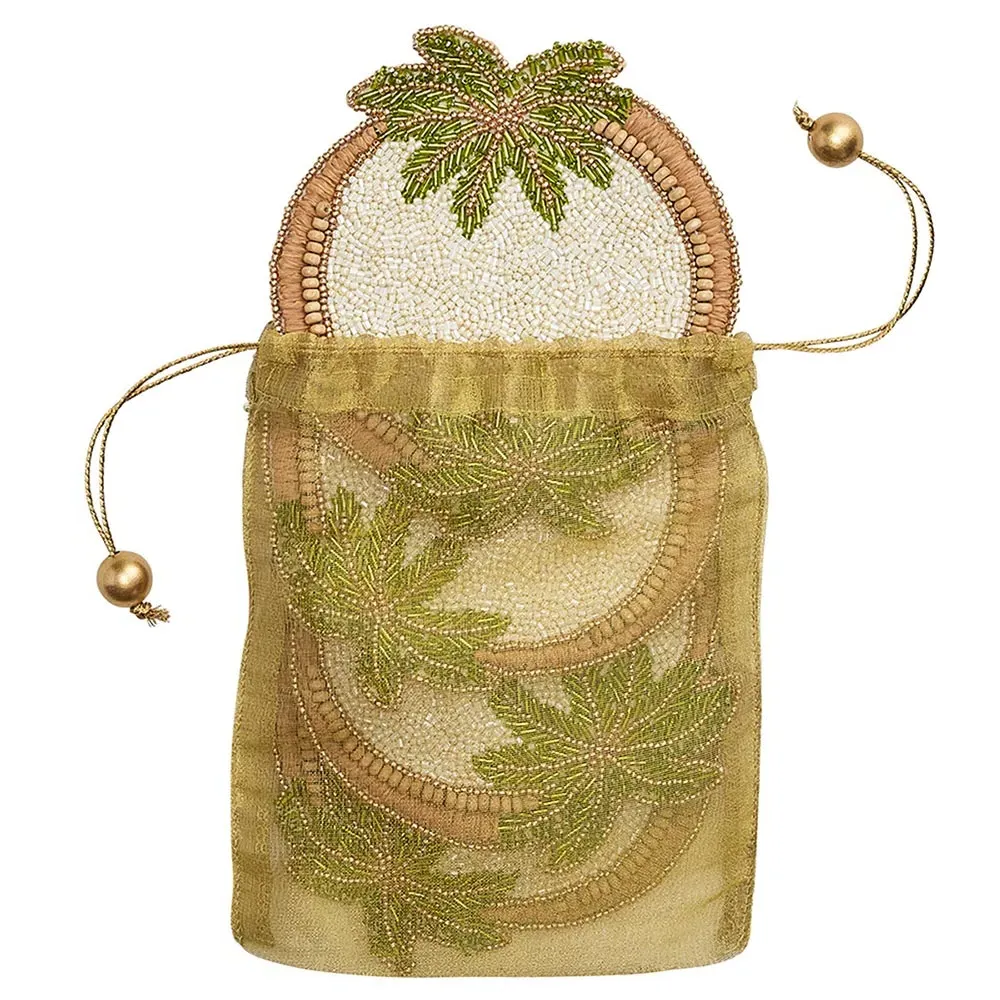 Oasis Global Glass Beaded Coaster Set - Green