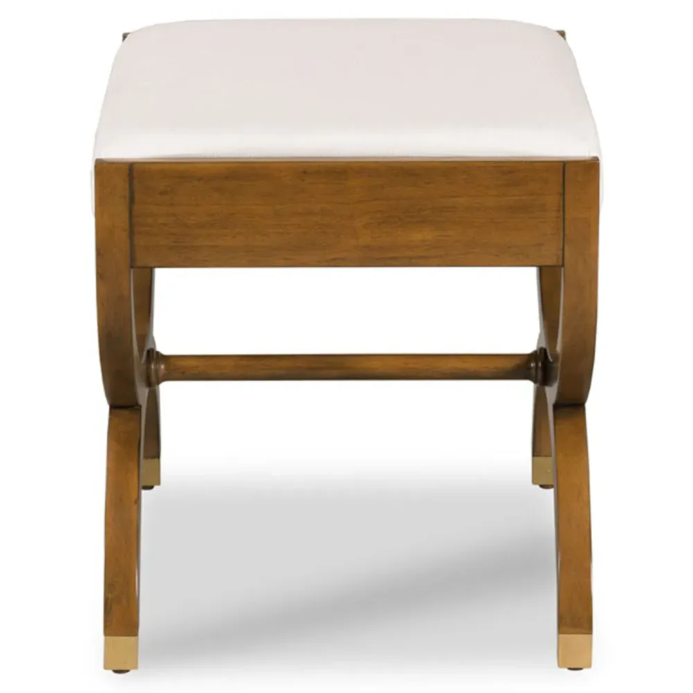 O'Brien Upholstered Stool - Hazelnut Brown, White