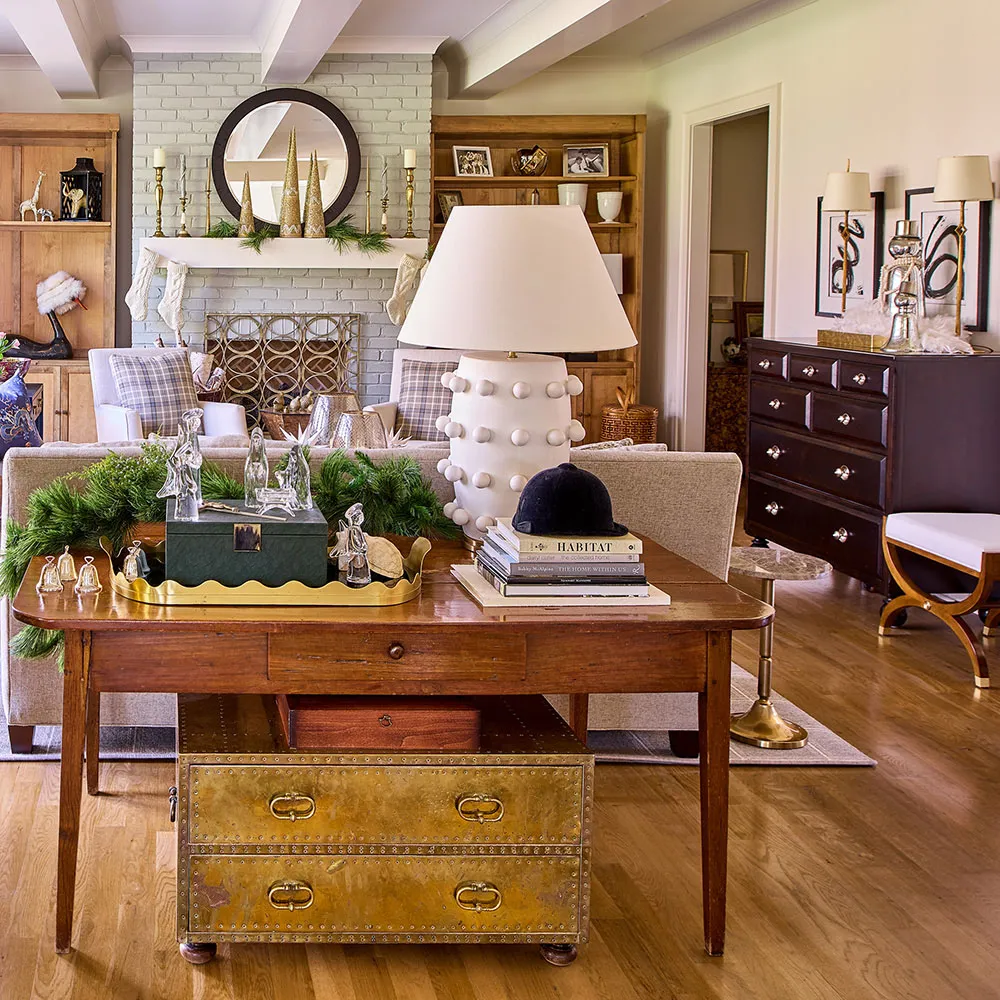 O'Brien Upholstered Stool - Hazelnut Brown, White