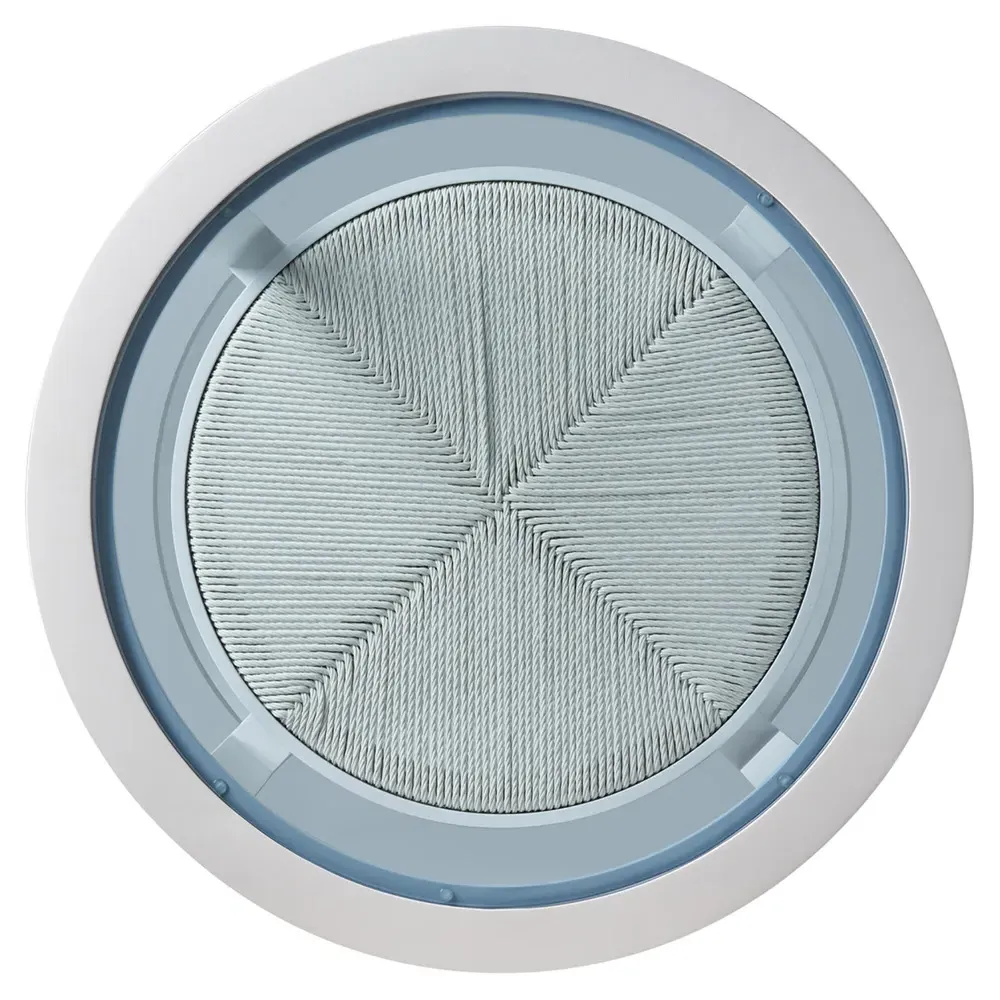 Ocean Breeze Promenade Round End Table - Blue, Glass