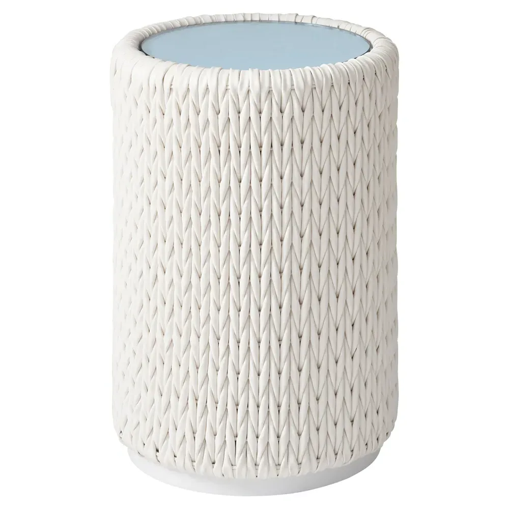 Ocean Breeze Promenade Square Side Table - Blue, Wicker image