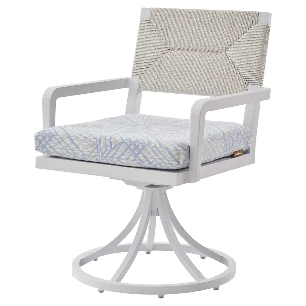Ocean Breeze Promenade Swivel Dining Chair - White