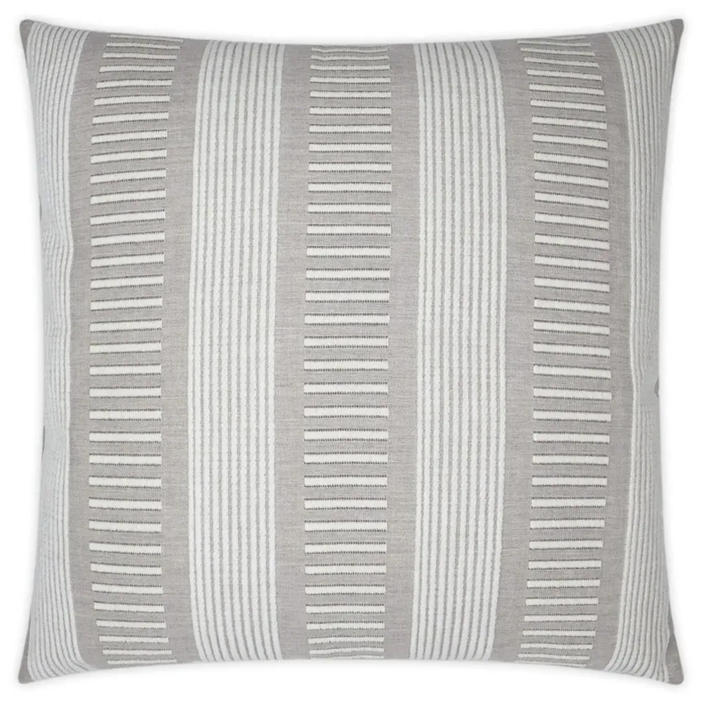 Oceanus Stripe Indoor Outdoor Throw Pillow - Ash Grey