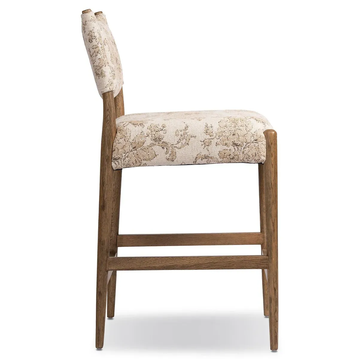 Odelia Counter Stool - Beige Printed, Oak Wood