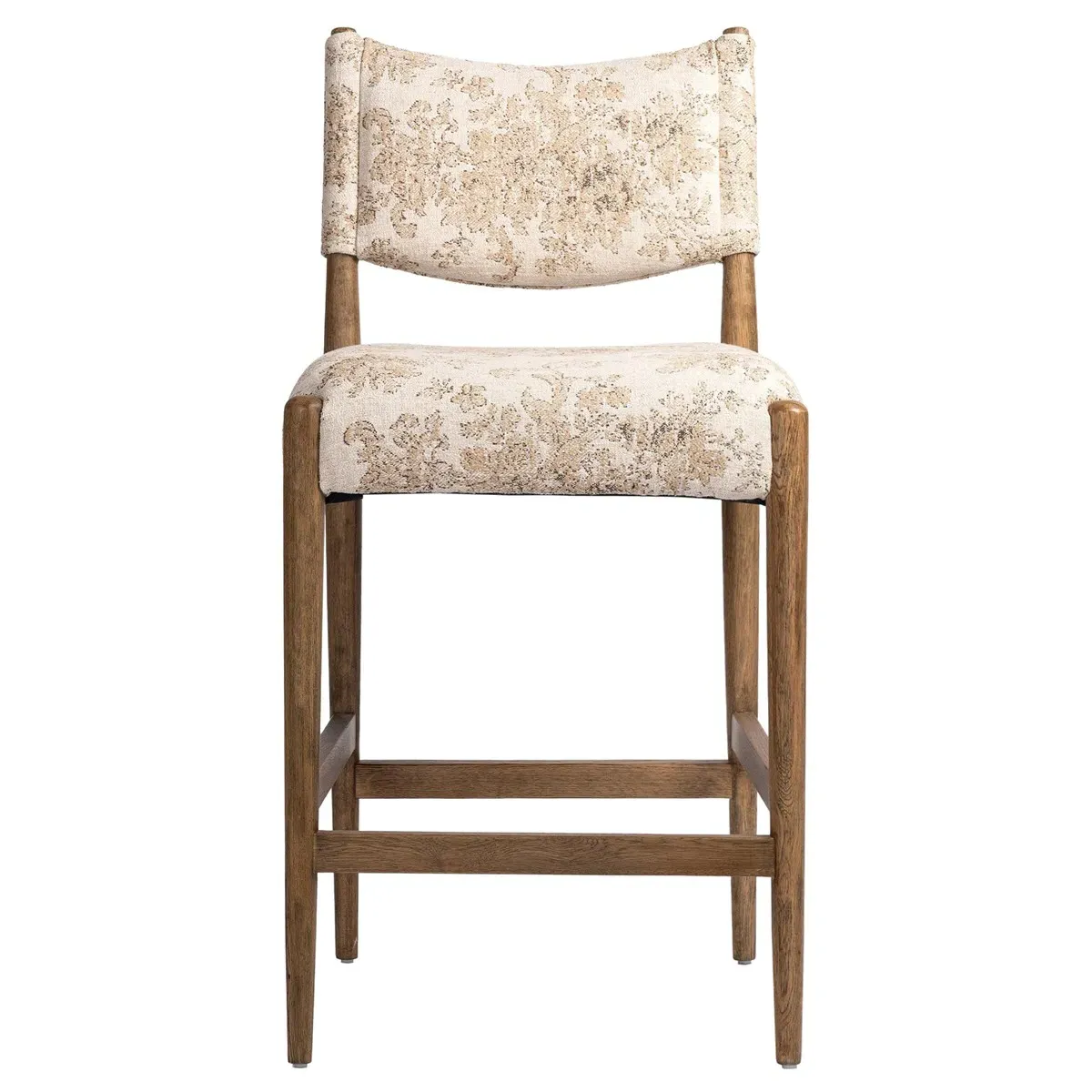 Odelia Counter Stool - Beige Printed, Oak Wood