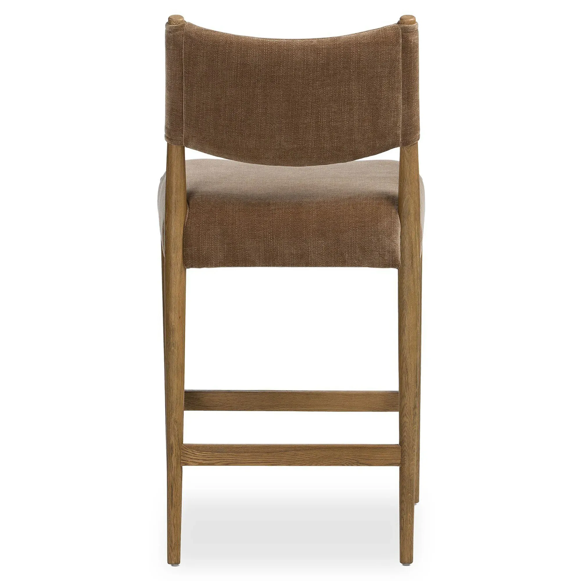 Odelia Counter Stool - Brown, Velvet