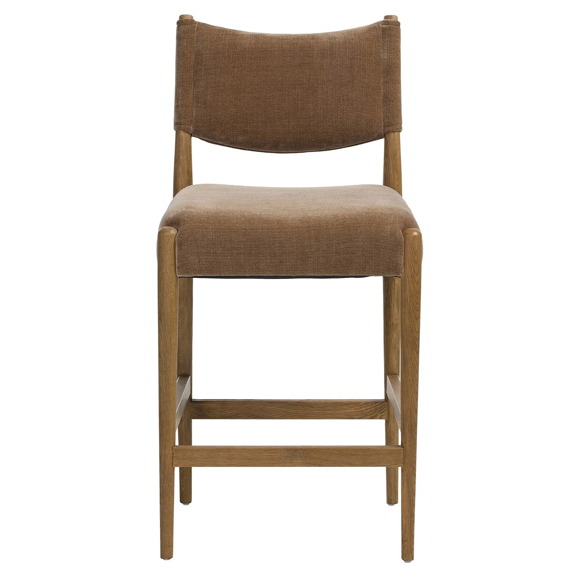 Odelia Counter Stool - Brown, Velvet