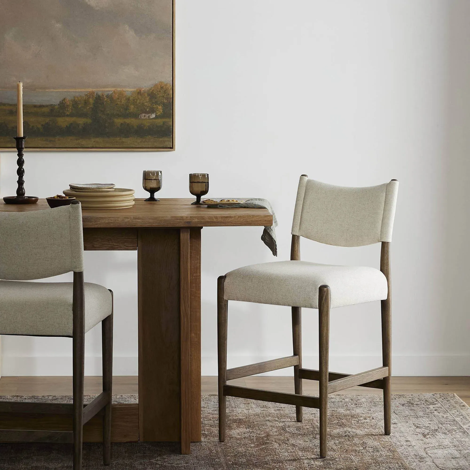 Odelia Counter Stool - Cream, Parawood