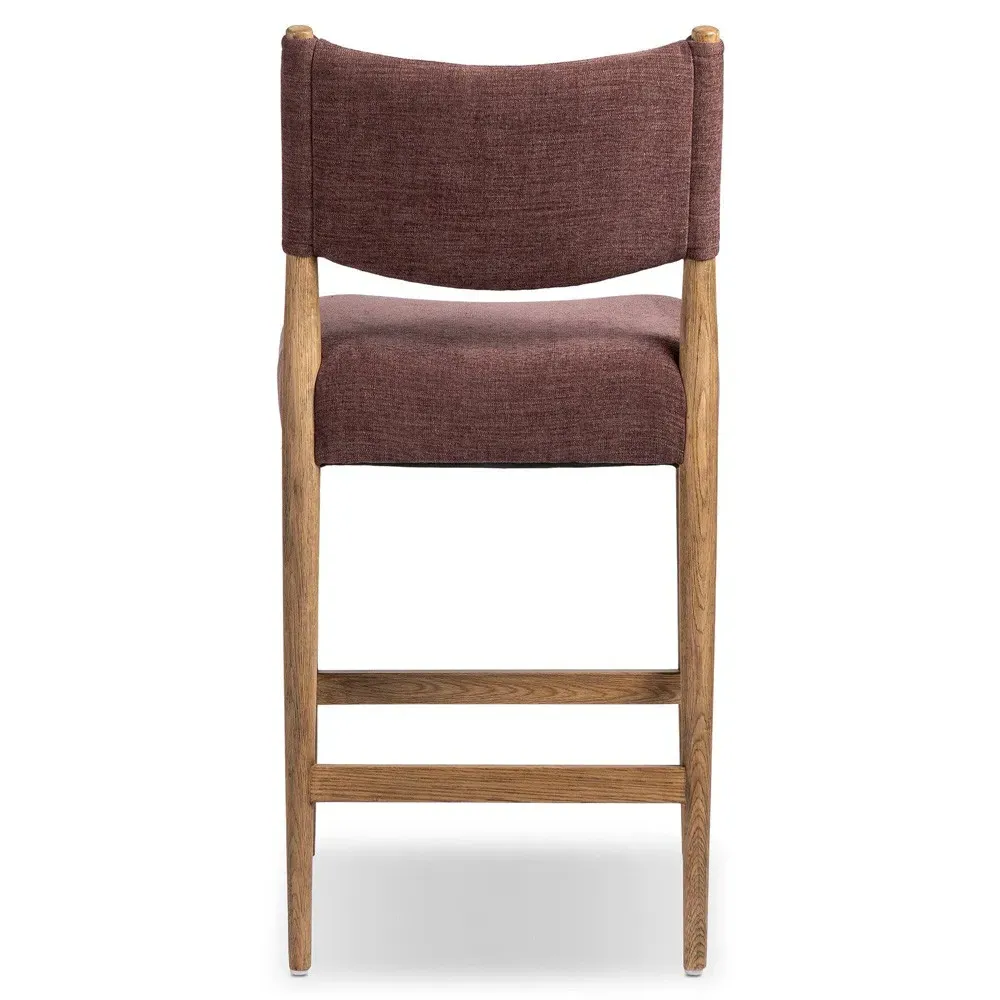 Odelia Counter Stool - Maroon, Velvet