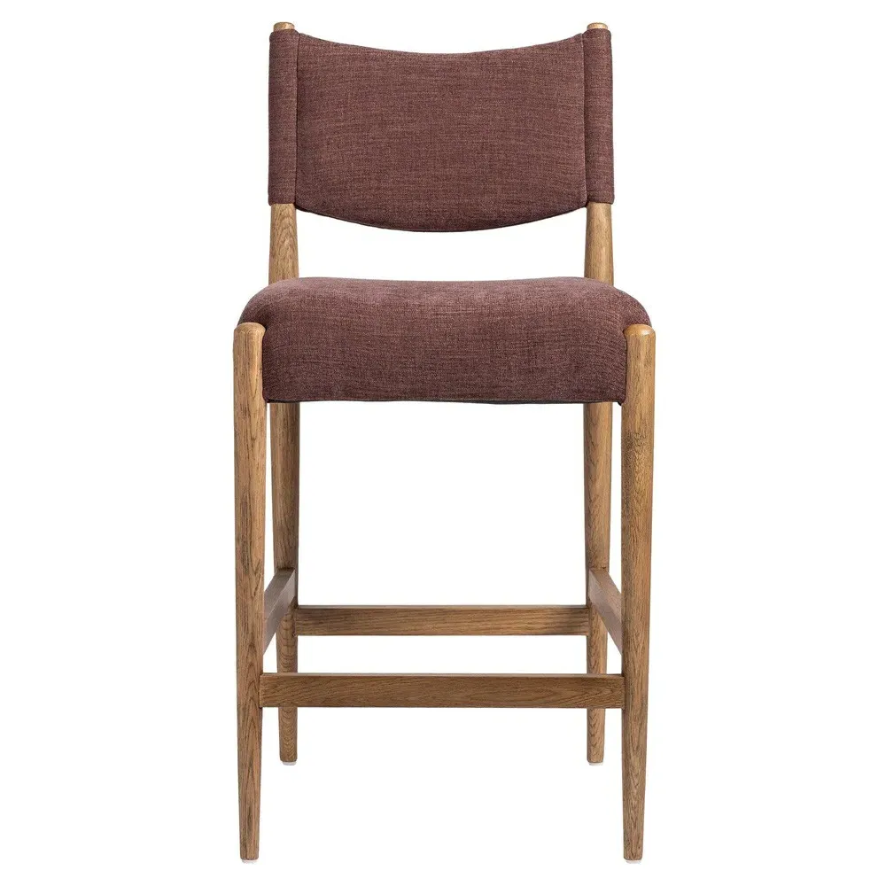Odelia Counter Stool - Maroon, Velvet