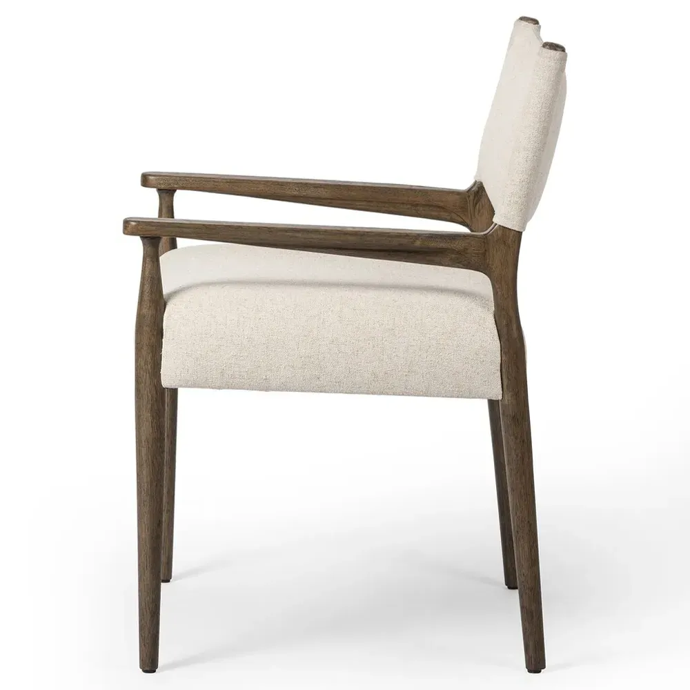 Odelia Dining Arm Chair - Cream, Parawood