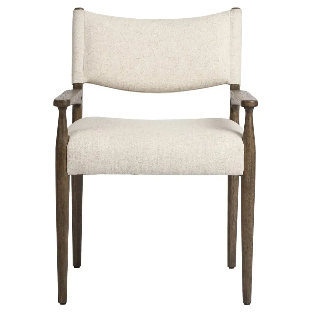 Odelia Dining Arm Chair - Cream, Parawood