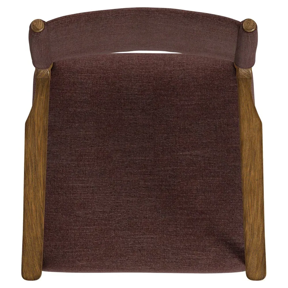 Odelia Dining Arm Chair - Maroon, Velvet