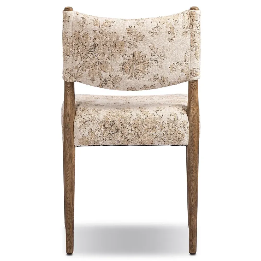 Odelia Dining Chair - Beige Printed, Oak Wood