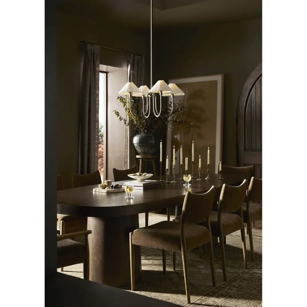 Odelia Dining Chair - Brown, Velvet