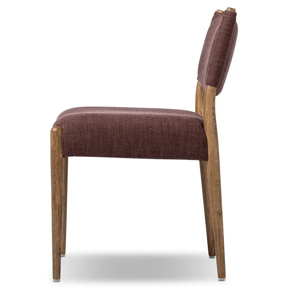 Odelia Dining Chair - Maroon, Velvet