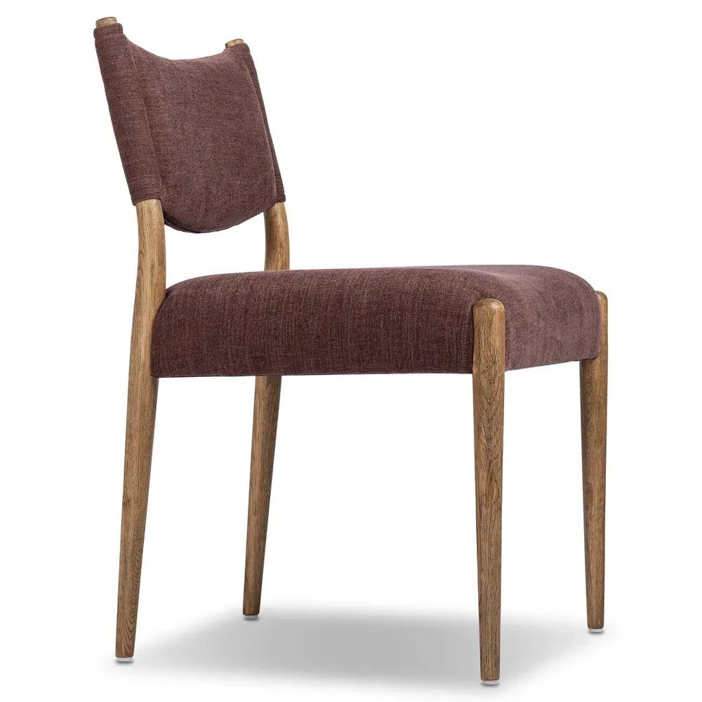 Odelia Dining Chair - Maroon, Velvet