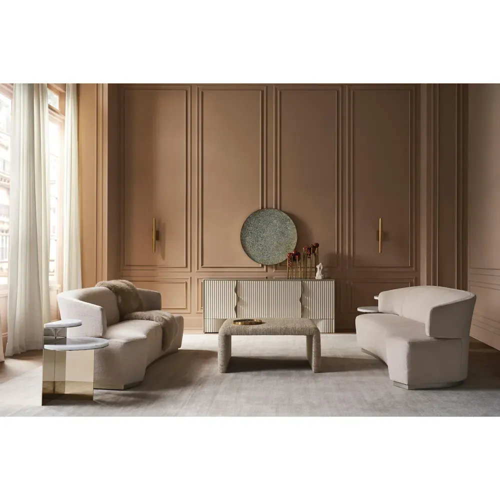 Odessa 3-Seater Sofa - Off White, Birch Wood