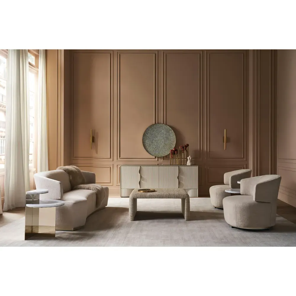 Odessa 3-Seater Sofa - Off White, Birch Wood