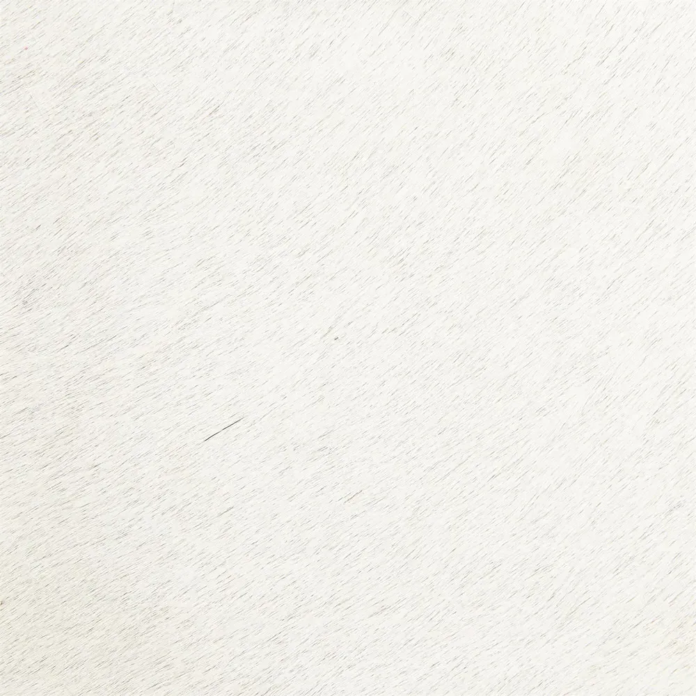 Odette Round Cocktail Ottoman - White, Hair-on-Hide