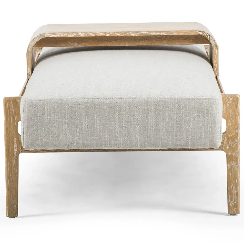 Odi Entryway Bench with Sliding Tray - White, Oak