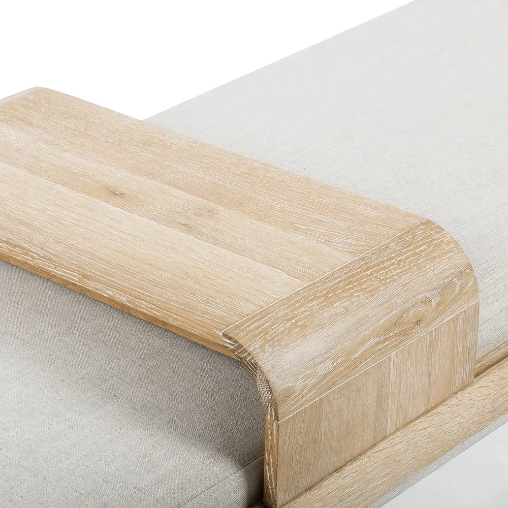 Odi Entryway Bench with Sliding Tray - White, Oak