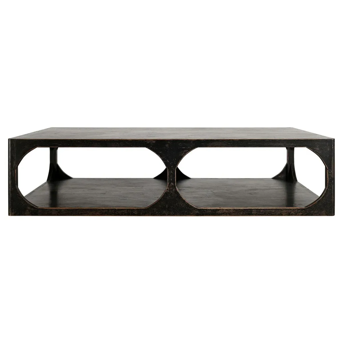 Odilia Rectangular Coffee Table - Black, Pine Wood