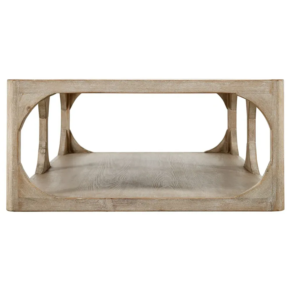 Odilia Rectangular Coffee Table - White, Pine Wood