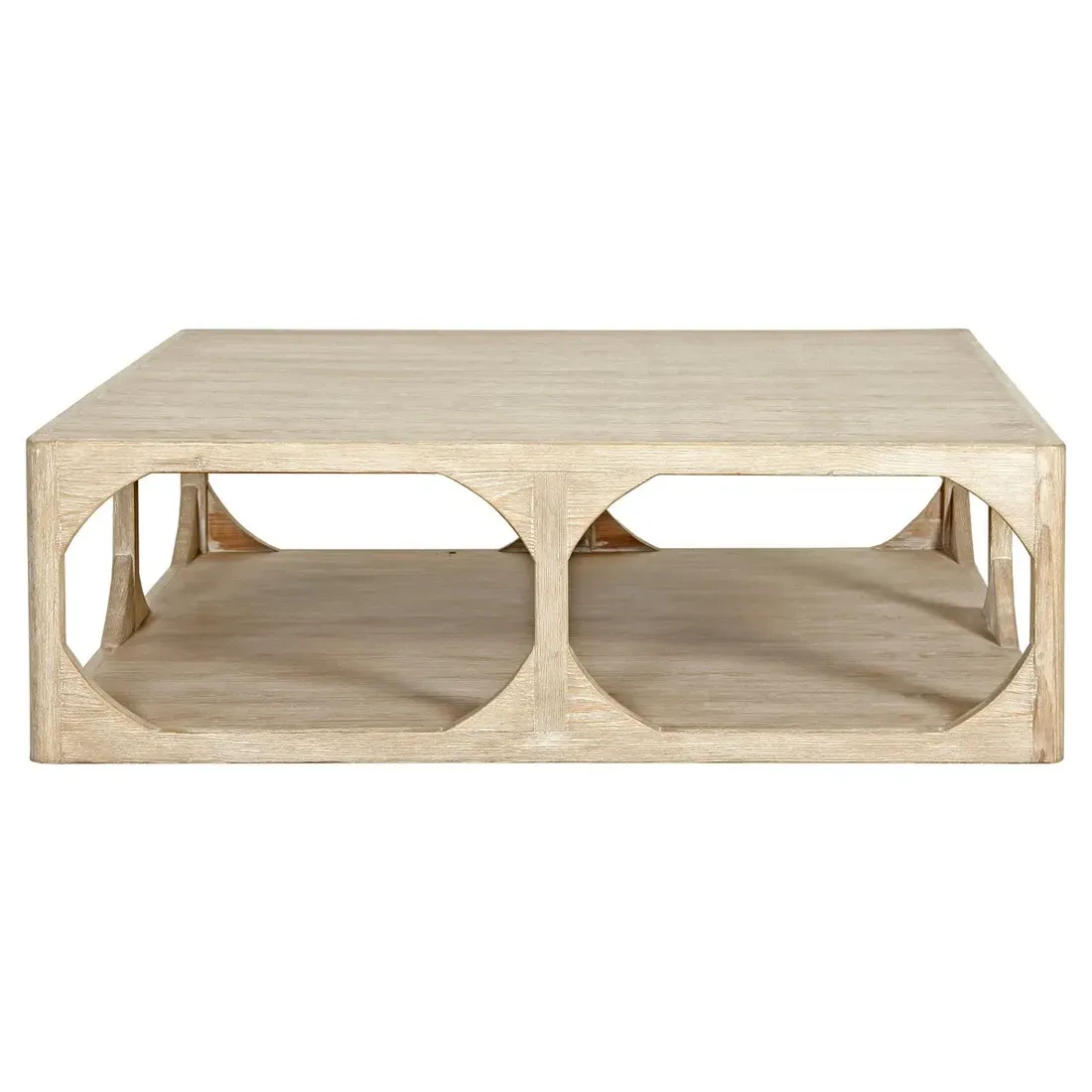 Odilia Square Coffee Table - White, Pine Wood