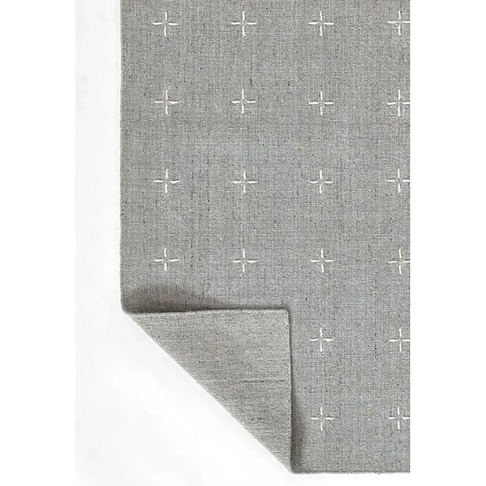 Odira Geometric Patterned Rug - Light Blue, Wool