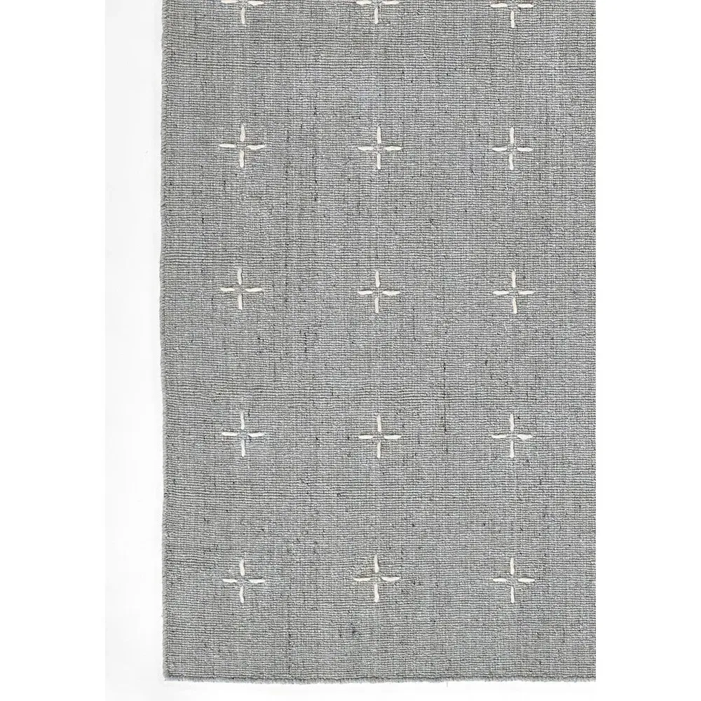 Odira Geometric Patterned Rug - Light Blue, Wool