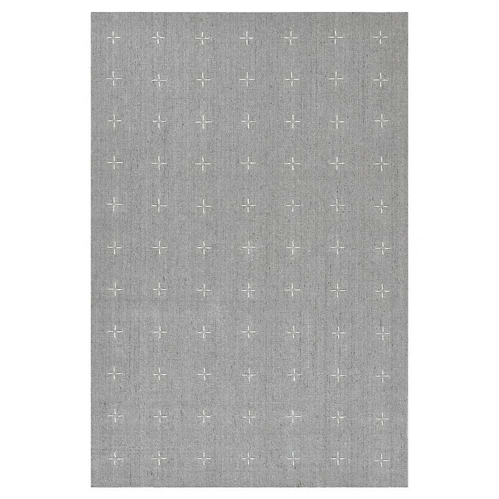 Odira Geometric Patterned Rug - Light Blue, Wool
