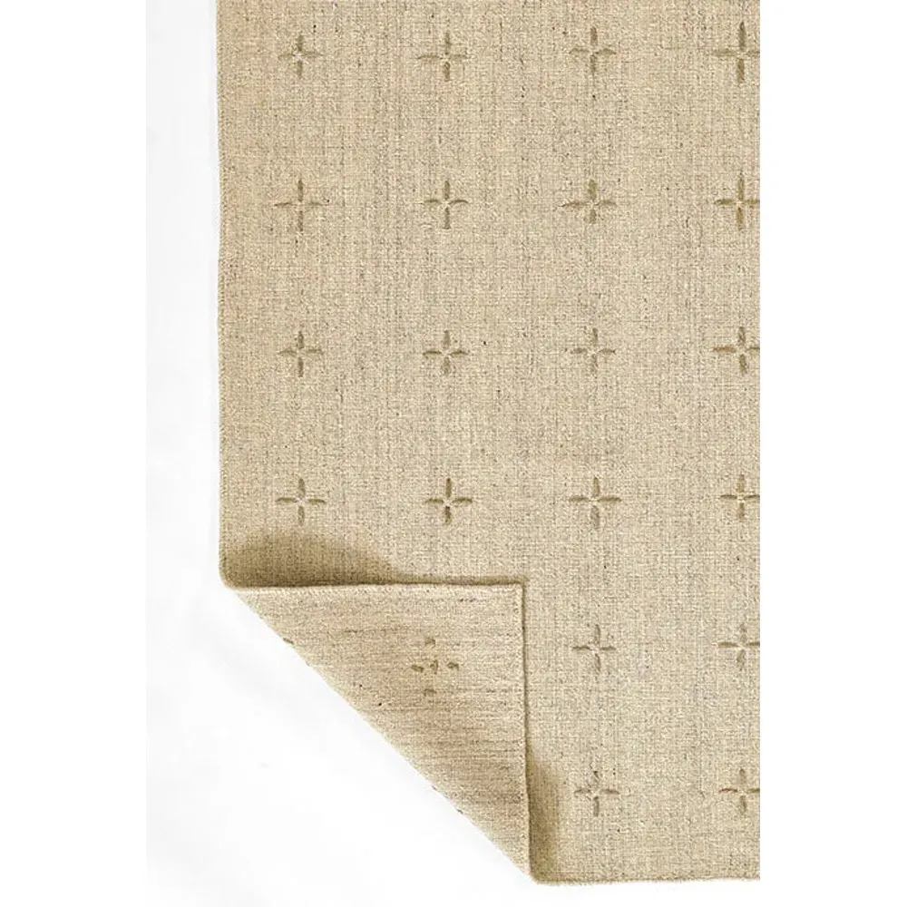 Odira Geometric Patterned Rug - Natural, Wool