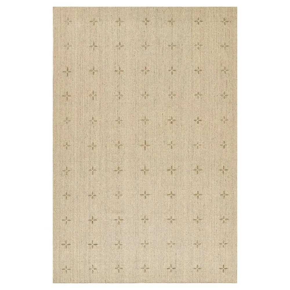 Odira Geometric Patterned Rug - Natural, Wool
