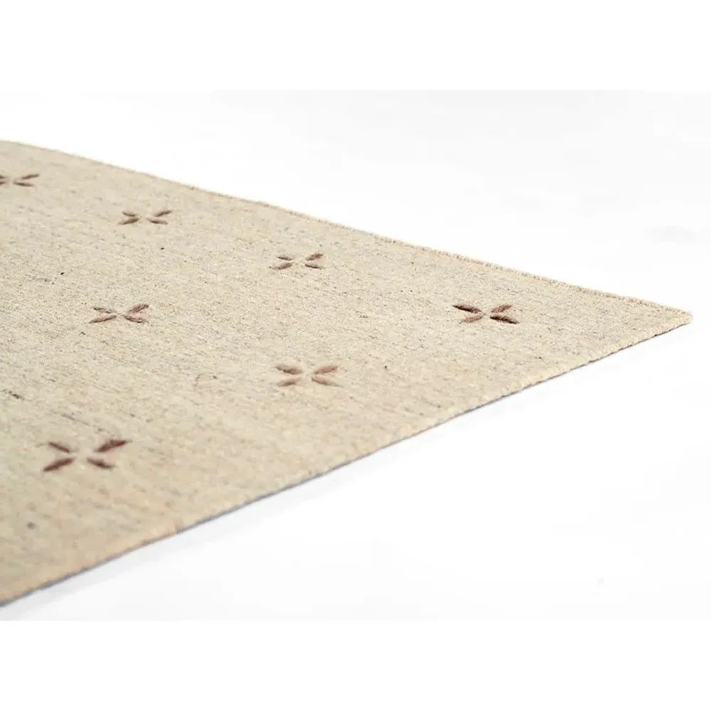 Odira Geometric Patterned Rug - Natural, Wool