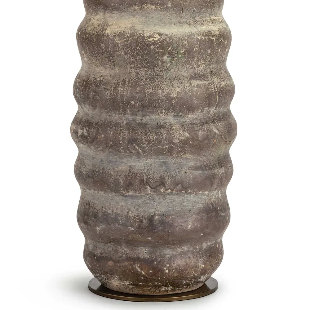 Ola Rustic Lodge Ceramic Base Table Lamp - Brown, Linen