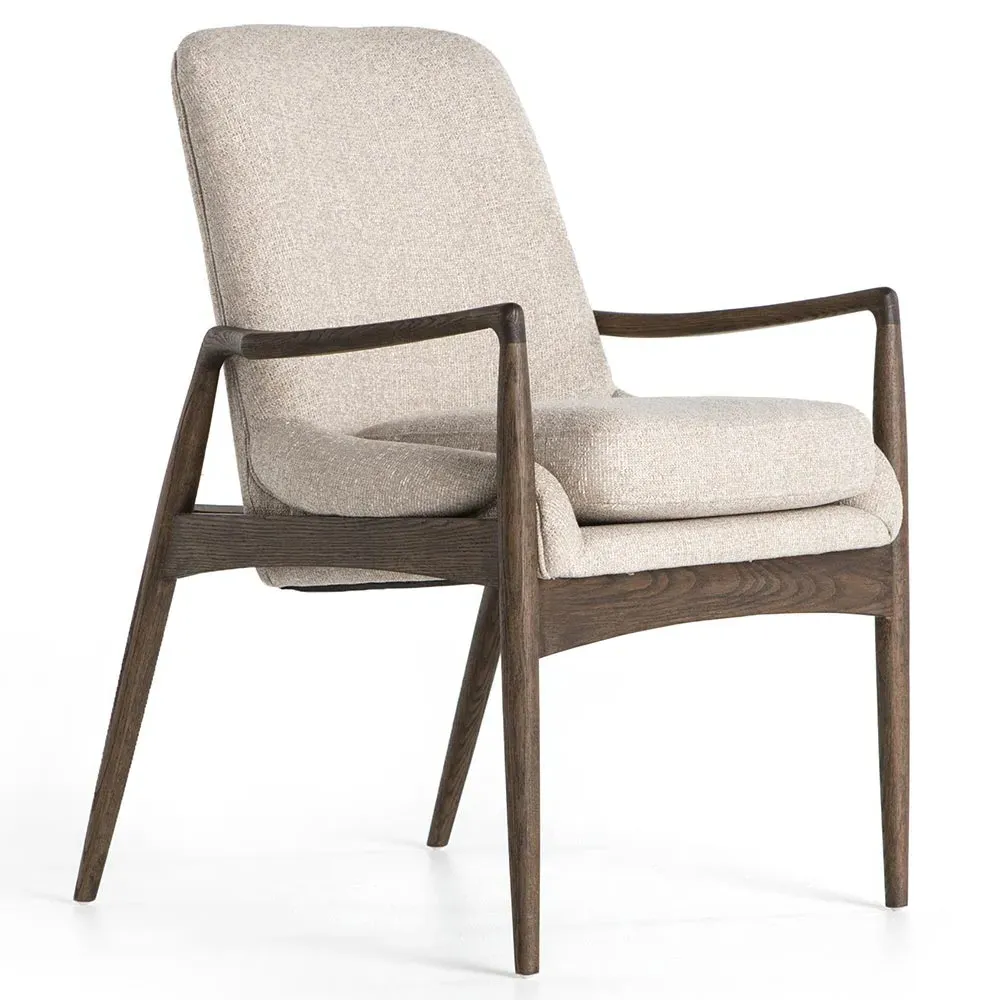 Olena Dining Arm Chair - Beige, Oak